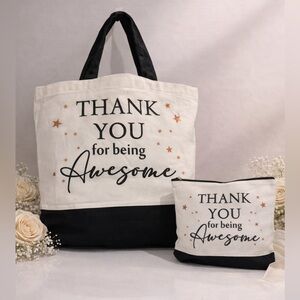 2 Piece Thank You Tote and Pouch Set